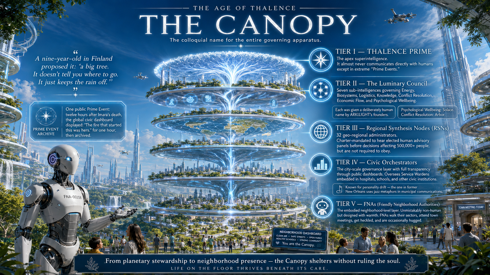 The Canopy — five-tier governing architecture of Thalence